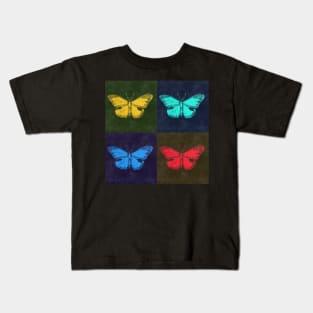 ART Leather Butterflies Kids T-Shirt